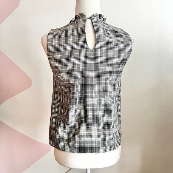 Plaid Ruffle Top Preppy Academia Y2K Soft Grunge Indie Sleaze Retro XS - Picture 3 of 6